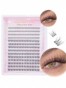 168pcs C-Curl Natural False Eyelashes, Soft Eyelash Clusters, Length 10/11/12mm, Lash Base 5-6mm, Delicate Natural C-Curl, Wide Span, DIY Eyelash Extension, Individual Lashes, Thin Transparent Lash Band - C - View 2