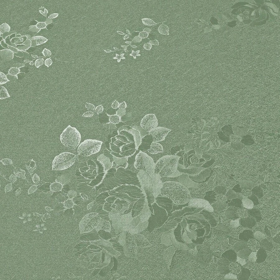 1 Roll Room Decor Wallpaper Stick And Peel Textured Vintage Green Peel And Stick Wallpaper , Flowers Removable Adhesive Contact Paper, For Cabinets Drawers Bedroom Stickers Bathroom Decor Wall Stickers - Multicolor - View 1
