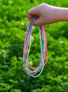 1/2/3/6/9pcs Multi-Color Natural Shell Asymmetrical Stone Sea Star Necklace Bracelet Set, Suitable For Women Spring/Summer Daily, Beach, Holiday & Casual Wear