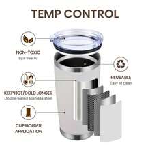 20oz Vaso de Acero Inoxidable con Tapa,600ml Doble Pared Aislado Frascos de termos para café Portavasos Portavasos,termos al por mayoreo(Blanco) - Blanco - Ver 4