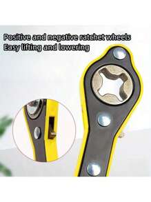 2 Pieces Set Of High Carbon Steel Jack Nut Wrench, With Extended Rocker And Ratchet Wheel, Which Can Easily Change Tires. The 360 Rotation Knob Design Is Suitable For Garage Tire Wrenches Of Motorcycles, SUVs And Other Vehicles.