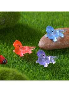 50-Pack Resin Luminous Lizards - Mini Glow-In-The-Dark Garden Statues, DIY Micro Landscape Crafts, Animal Figurines For Plant Pots And Terrarium Decor (Random Color)