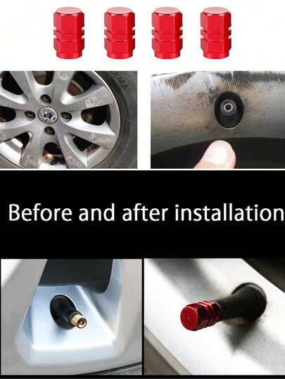 2pcs/4pcs Car Tire Valve Stem Caps, Wheel Lights, Valve Stems, 4pcs Glow-In-The-Dark Tire Valve Stem Caps, Luminous Car Tire Valve Stem Caps, Fluorescent Car Tire Valve Stem Caps, Universal Vehicle Accessories For Cars, Trucks, SUVs, Motorcycles, Bicycles