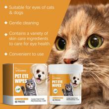 60pcs Pet Eye Cleaning Wipes, Dogs Remove Tear Stains & Cats Eye Care Wet Wipes
