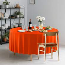 1件/6件/10件一次性圆形塑料桌布，防水防污，餐桌装饰，213厘米 - 彩色 - 查看 22