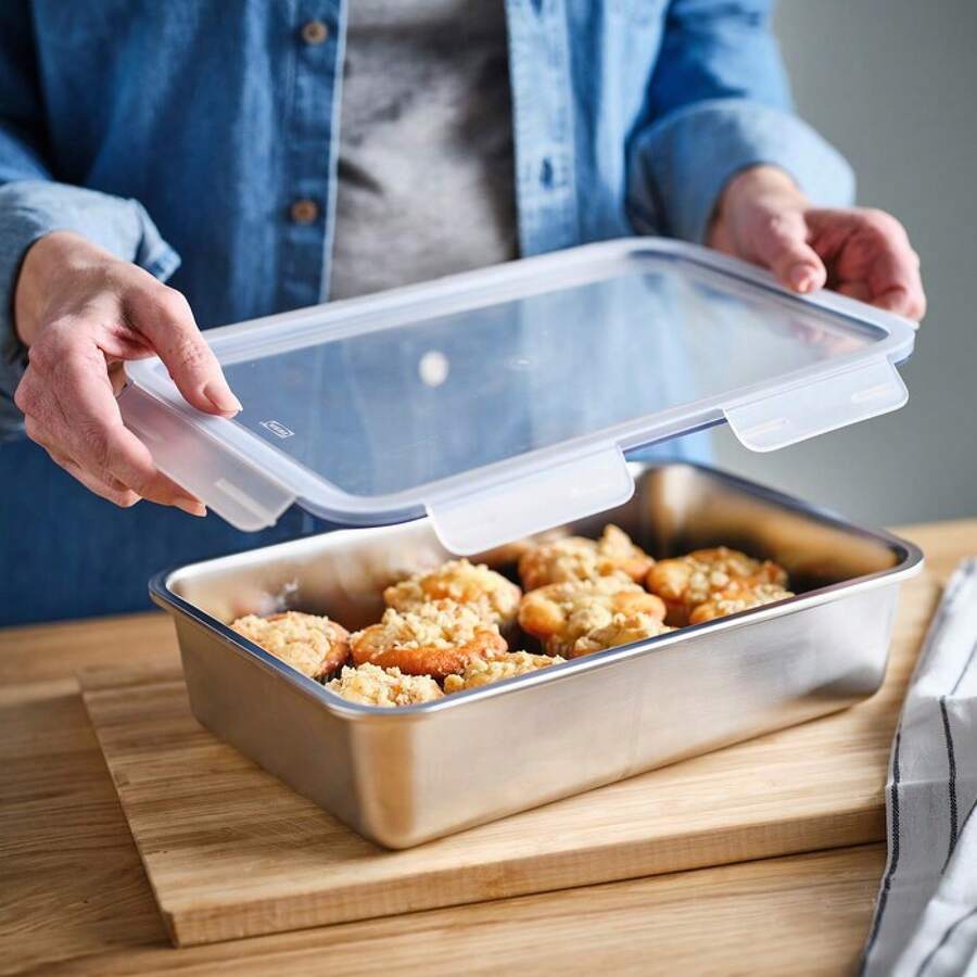 Food Container, Large Rectangular/Stainless Steel, 101 Oz | SHEIN USA