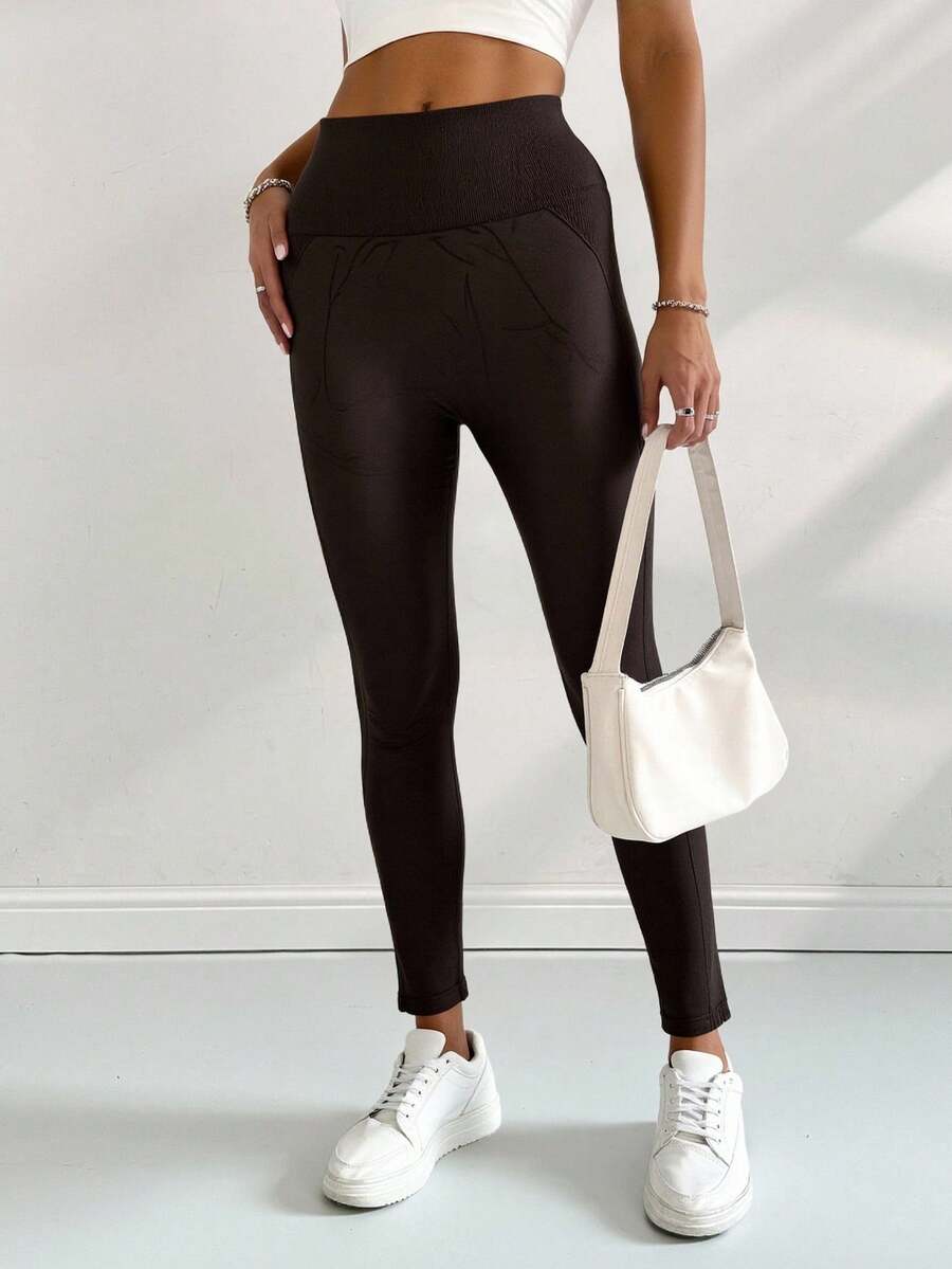 Women Sports Pants - Coffee Brown - View 1