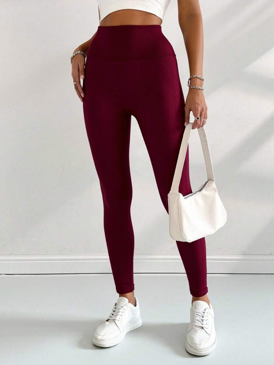Leggings Push-Up Deportivos Mujer | Realce de Glúteos | Cintura Alta y Moldeadora - Rojo - Ver 1