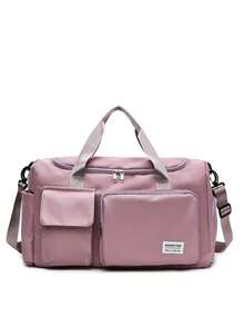 1pc Women Personalized Sports Gym Bag, Multi-Function Travel Duffel Bag With Shoe Compartment & Wet Dry Pocket, Fashionable Versatile Shoulder Bag, Large Capacity Multi-Pocket Storage Bag, Luggage Strap, Embroidered Custom Name/Initial,All-Purpose,Large Capacity,Versatile,Multifunction,Colorful,Cute,Adorable,Contracted,Funny,Kawaii,Y2K,Minimalist,Commuting,Business Casual,Basics,Custom,Personalized,Unique,Customized,Ideal Gifts For Him,Ideal Gifts For Her,Her,Family,Friends,Girlfriend,For Anniversaries,For Birthdays,For Holiday/ Vacation,For Outdoors/Outings/Travel/Hiking/Stadium/Sports/Climbing,For Business/Commute/Work/Office,New Year Glamour ,Travel Organizer - Multicolor - View 13
