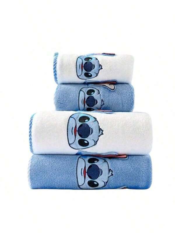 Disney 2pcs Disney Knitted Cartoon Bath Towel And Cute Hand Towel Set, Practical For Bathing, Swimming, Outings, Home Use, And Travel Back To School For Beauty Salon Home Bathroom