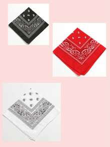 3pcs Paisley Pattern Headband Mask Bandana, Sports Cycling Bandana, Boho Chic Bandana