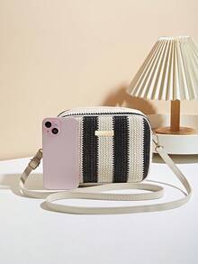 Women's Fashionable Colorful Woven Shoulder Crossbody Bag - Multicolor - View 4