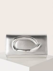 这款迷人的大容量晚宴手拿包采用闪亮的链条肩带和时尚的翻盖设计，并以奢华的人造皮革材质打造，是婚礼和派对的理想之选。这款女士链条单肩斜挎包适合青少年、大学生、年轻职业人士和上班族，是派对、婚礼、晚宴和正式场合的完美之选。它可以与女士晚礼服、派对配饰、亮片连衣裙、闪亮连衣裙和优雅连衣裙完美搭配。 - 銀色 - 查看 2