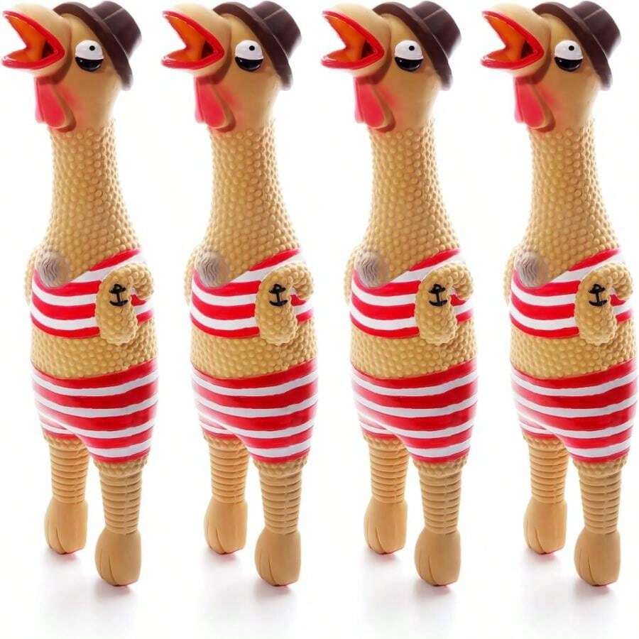 Outward Hound Squawkers Grandpa Gimpy Latex Rubber Chicken Interactive Dog Toy, Large - Grandpa Gimpy - 查看 1