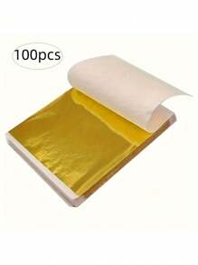100 pezzi Confezione conveniente di carta per artigianato con foil d'oro, ideale per bricolage, scrapbooking, decorazione domestica, forniture scolastiche, di ritorno a scuola