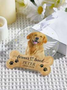 1pc Personalized Custom Hanging Ornament - 2D Flat Hanging Pendant For Car Rearview Mirror Decoration Puppy Acrylic Pendant - Durable - No Power Required Ideal For Home Holiday Decoration