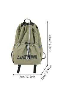 1 pieza Mochila deportiva unisex de nailon ligero con cordón, bolsa de gimnasio adecuada para bádminton, senderismo, camping, viajes, deportes, vacaciones