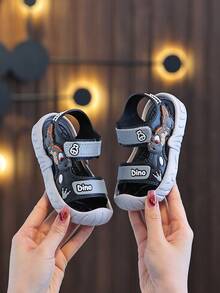 2025夏季新款防滑透气时尚酷炫恐龙沙滩户外度假儿童运动凉鞋 - 灰色 - 查看 3