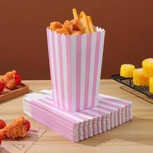20/10/5件套条纹爆米花纸盒，派对礼品袋，糖果盒，复古爆米花袋，适用于派对、生日、电影之夜、嘉年华、睡衣派对、电影院零食盒，可装爆米花、薯条、鸡块等。 - 爆米花盒子 - 查看 2