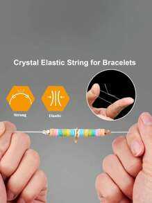 2 piezas Cordón elástico de 0.5-0.8mm, línea elástica transparente para hacer joyas, pulseras, collares, accesorios de cuentas, cordón para joyas, cordón de cuentas de cristal, se puede enhebrar fácilmente a través de joyas, adecuado para manualidades DIY