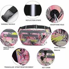 Entchin Fanny Pack Women Men,Crossbody Belt Bag With 4-Zipper Pockets,Adjustable Waist Bag Pack,One Of Most Popular Travel Essential Gifts Walking,Traveling,Cycling - 紅色 - 查看 4