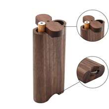 1 pieza Pipa de tabaco de madera con tarro de tabaco de nogal, que incluye herramienta de limpieza de metal y caja de tabaco de madera