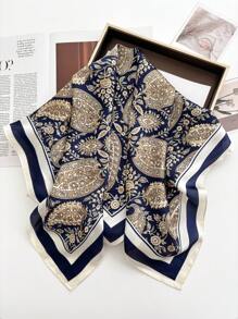 1 Peça Lenço Quadrado de 70 * 70cm, Lenço de Seda Estampado Feminino, Lenço Bandana, Lenço Cabeça, Lenço Moda, Xale Feminino, Lenço de Pescoço, Hijab
