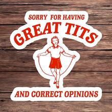 1PC Funny Quote Sticker, Retro Style Jump Rope Girl Vinyl Decal, Bold Opinion Empowerment Sticker For Laptop, Water Bottle, Or Journal, Aesthetic Sarcastic Humor Sticker, Strong Women Expression Sticker, Vintage Red Graphic Self-Identity Sticker - Multicolor - View 11