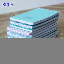 8 Piece Mini Notebook Set - Portable Pocket Size Spiral Notebook With Perforated Pages For Home, Office, School & Work Use, Office Supplies Modern Notebook Design Perforated Pages Stationery School Stitch Pencil Case For School Pens Stich Notebooks Pencil Case Stationery Things For School Stationery School Desk Games Stickers Books School Stationery Piggy Bank One Piece Graduation Colors Highlighters School Supplies,Back To School