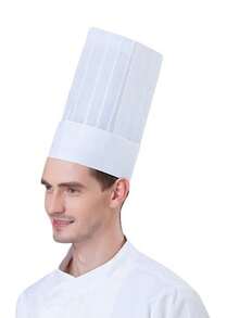 20 piezas/50 piezas Gorro de chef desechable, gorro alto, gorro extra alto para restaurantes de comida, cocina en el hogar, escuela, clases, equipo de catering o fiesta de cumpleaños en color blanco - Multicolor - Ver 7