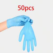 20/50/100 只乙烯基一次性手套，适用于家庭清洁和食物准备，多功能清洁手套（无盒） - 藍色 - 查看 11