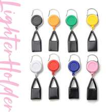6pcs Retractable Lanyards, Lighter Anti-Lost String, Carabiner Keychain Lighter Holders, Classic Lighter Covers, Lighter Storage Bags Compatible With Various Lighter Sizes - Multicolor - View 6