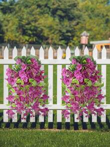 1Pc/2pcs Artificial Hanging Flowers Fake Hanging Plants Faux Silk Hibiscus Long Vines UV Resistant Realistic Flowers For Basket Home Porch Outside Garden Yard Patio