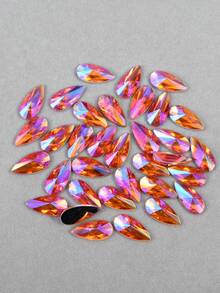 50 piezas/Paquete, Tamaño grande 9*18mm Cristales de imitación en forma de lágrima de acrílico, Cristales de imitación en forma de gota de agua con Top puntiaguda y sin agujeros, para manualidades de joyería y ropa DIY