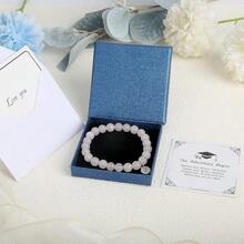 Graduation Bracelet Gifts For Her Him 2025 College High Middle School 5th 6th 8th Graduation Stretch Beads Compass Bracelet For Women Men Son Sister Brother Jewelry With Gift Message Card