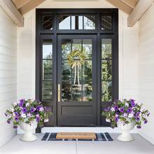 1pc Artificial Petunias Flowers Plants For Outdoor Decoration Spring Faux Morning Glory Silk Flower UV Resistant No Fade Floral For Home Garden Balcony Yard Porch Realistic Indoor Decor