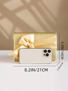 Butterfly Shaped Satin Clutch Purse, Suitable For Party Or Evening Occasions - Gold - View 7