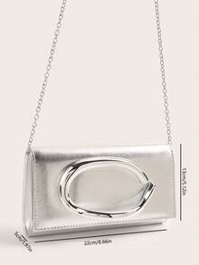 这款迷人的大容量晚宴手拿包采用闪亮的链条肩带和时尚的翻盖设计，并以奢华的人造皮革材质打造，是婚礼和派对的理想之选。这款女士链条单肩斜挎包适合青少年、大学生、年轻职业人士和上班族，是派对、婚礼、晚宴和正式场合的完美之选。它可以与女士晚礼服、派对配饰、亮片连衣裙、闪亮连衣裙和优雅连衣裙完美搭配。 - 銀色 - 查看 8