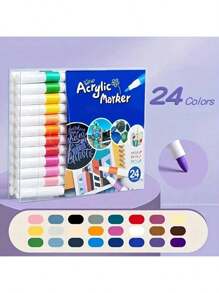 Set de 12/24/36/48/60 colores de rotuladores acrílicos, lápices de colores de gran capacidad especializados para arte, pintura y estudiantes, de secado rápido y lavables, vuelta al cole