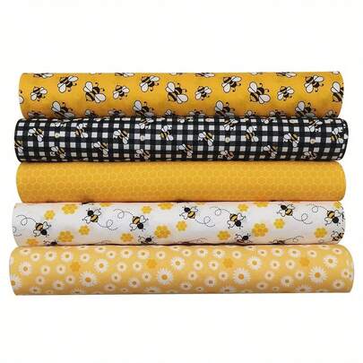 5pcs 30*30cm (11.8*11.8 Inch) Bee DIY Patchwork Set