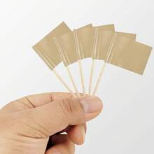 50 Pack Blank Toothpick Flags, Food Signs, Food Name Labels, Cheese Markers For Charcuterie Board Accessories, Party Buffet (50, Brown) - Brown - View 5