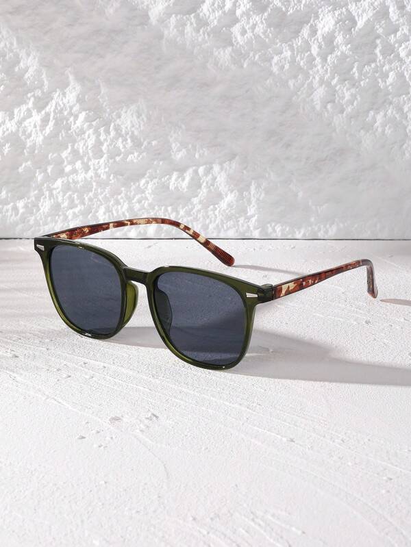 1 pieza Gafas de sol redondas vintage con montura de estampado de leopardo, accesorio esencial para fiestas de playa y vacaciones