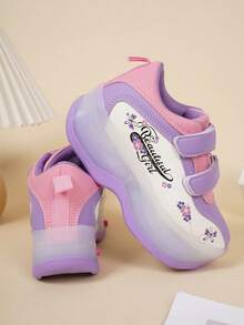 1 Pair Children Fashion Skate Shoes With Convenient Button - Purple - View 3