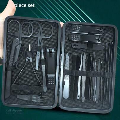 Set de 8/24 piezas para el cuidado de las uñas, juego profesional completo con cortaúñas, alicates para cutículas, sacasucios, tijeras para uñas encarnadas, herramientas recortadoras de uñas - cuchillas afiladas, precisión en el arreglo, duradero, para recortar uñas de manos y pies - disfruta de una manicura y pedicura de calidad en casa, kit de manicura de viaje