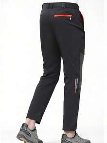 Pantaloni elastici e traspiranti per uomo, adatti per sport, attività all'aperto, pesca, hiking, campeggio, con vestibilità slim, leggeri e antivento, colore nero, per la primavera - nero - Visualizzare 4