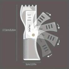 这款多功能胡须造型梳可修剪、塑形和梳理胡须，采用可调节设计，方便您在家进行精准修剪。它能帮助您轻松打造对称、专业的胡须造型，无需猜测，确保效果一致。非常适合想要保持精致胡须造型，又不想频繁光顾理发店的男士。