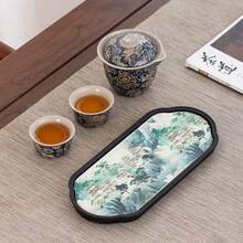 1 件复古风格矩形桌面珠宝收纳托盘，仿皮奢华收纳盒，高品质装饰收纳托盘 - 彩色 - 查看 5