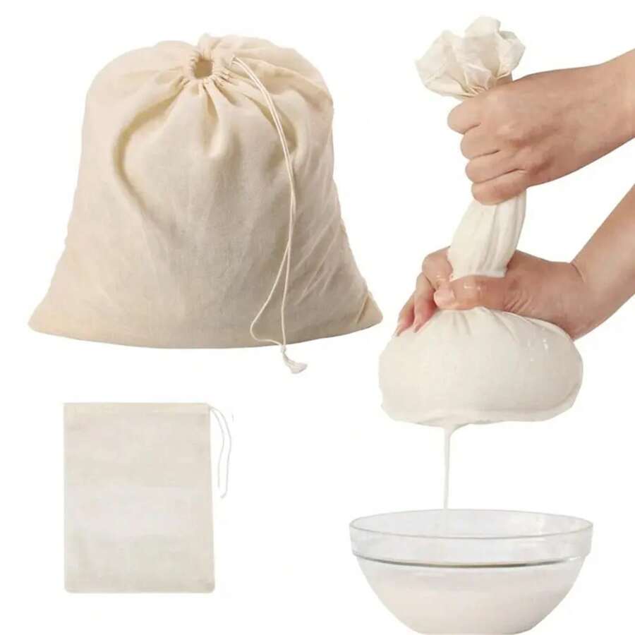 Bolsas de Tela de Queso Reutilizables para Filtrar Bolsas de Leche de Nueces Bolsas de Cold Brew Bolsas de Té Yogur Filtro de Café Bolsas Coladores - Albaricoque - Ver 1