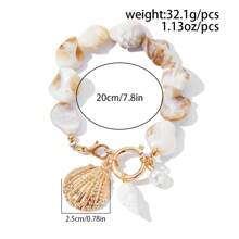 1 pièce Ensemble de collier pendentif en alliage de coquillage et étoile de mer, chaîne de clavicule de décoration de plage décontractée