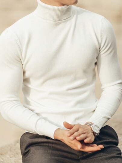 Maglione classico a girocollo, maniche lunghe, uomo, versatile per l'uso quotidiano, maglia lavorata a maglia